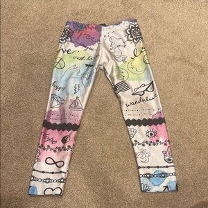 Terez Blue and Green Graphic Leggings